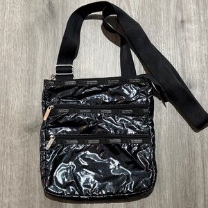 LeSportsac Black Metallic Crossbody Bag